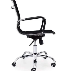 Silla Lucy giratoria polipiel negro 89-99x64x64 cm