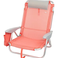 Silla plegable Aktive 4 posiciones con cojín + bolsillo + asa 76x64x45 cm