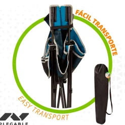 Silla tumbona Aktive Camping 2 posiciones con cojín azul
