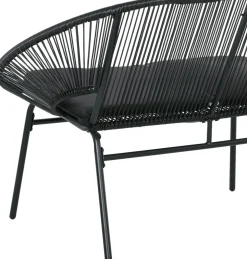 Sillón Acapulco Outsunny 2 plazas 260kg exterior negro 83x132x72 cm