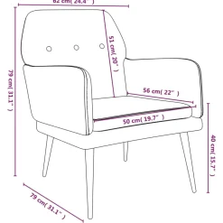 Sillón Calatea acolchado con reposabrazos 79x62x79 cm