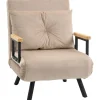 Sillón cama Prince Homcom ajustable 5 niveles beige 81x63x73 cm