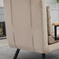 Sillón cama Prince Homcom ajustable 5 niveles beige 81x63x73 cm