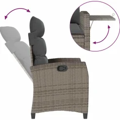 Sillón de jardín Callangate respaldo reclinable + mesa lateral 94x65x58 cm