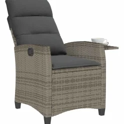 Sillón de jardín Callangate respaldo reclinable + mesa lateral 94x65x58 cm