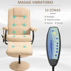 Sillón de masaje eléctrico Homcom con reposapiés
