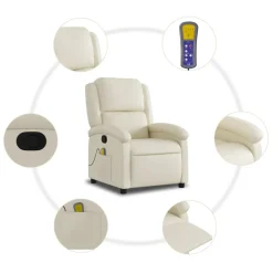 Sillón de masaje Ficus reclinable 6 puntos de masaje 99,5x71x86,5 cm