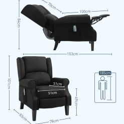 Sillón de masaje Madreselva Homcom reclinable con mando a distancia 101x78x83-153 cm