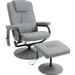 Sillón de masaje Valentín Homcom reclinable 10 puntos de masaje gris 102x77x88 cm
