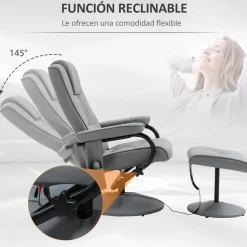 Sillón de masaje Valentín Homcom reclinable 10 puntos de masaje gris 102x77x88 cm