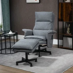 Sillón de masaje Yelo Homcom con reposapiés 8 zonas gris 99x78x93 cm