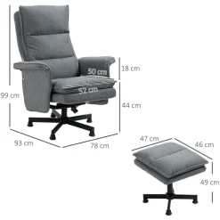 Sillón de masaje Yelo Homcom con reposapiés 8 zonas gris 99x78x93 cm
