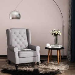 Sillón Flux Homcon acolchado fundas extraíbles gris 102x86x74cm