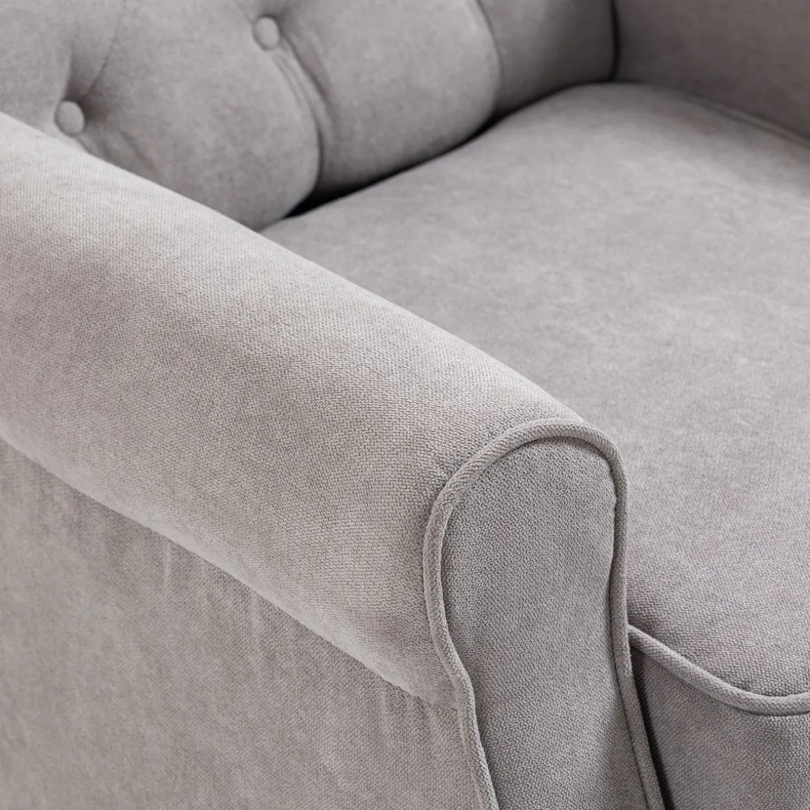 Sillón Flux Homcon acolchado fundas extraíbles gris 102x86x74cm