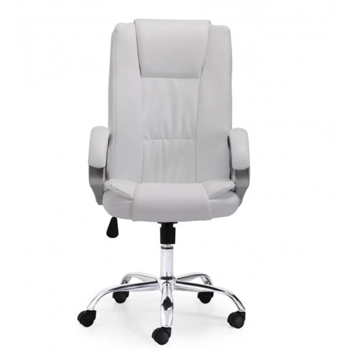 Sillón giratorio Atlas símil piel blanco 114-122x64x68 cm