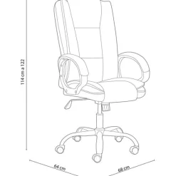 Sillón giratorio Atlas símil piel blanco 114-122x64x68 cm