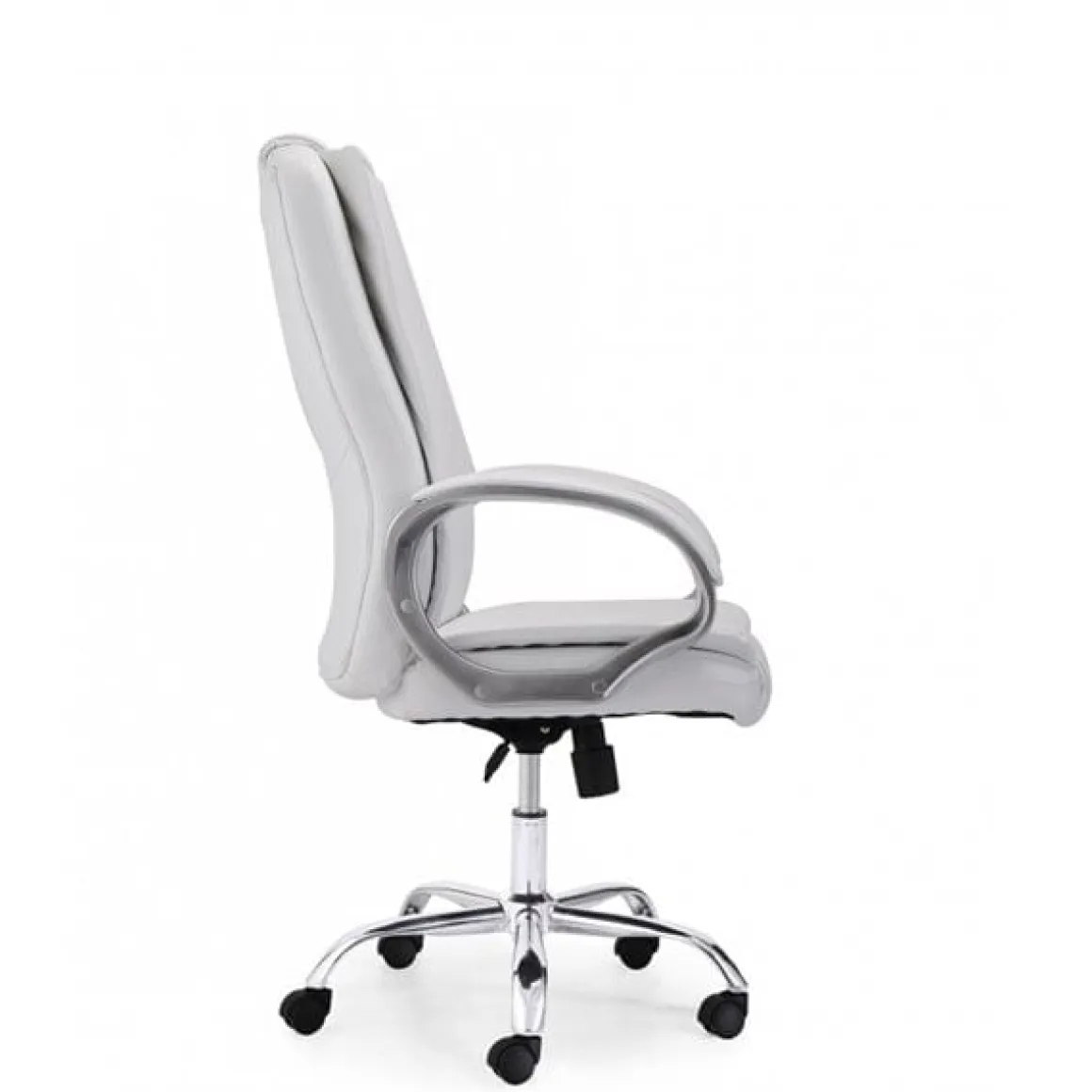 Sillón giratorio Atlas símil piel blanco 114-122x64x68 cm