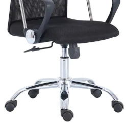 Sillón giratorio Coach altura regulable con reposabrazos negro 112-122x64x64 cm