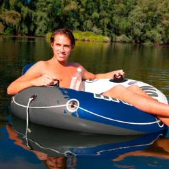 Sillón hinchable River Run Intex con respaldo azul Ø135cm