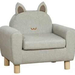 Sillón infantil Ruby Homcom diseño mini +3A gris 53x61x42 cm