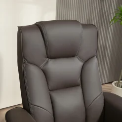 Sillón Luna Homcom reclinable + reposapiés marrón 105x83x78 cm