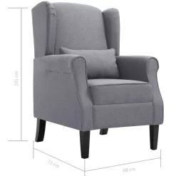 Sillón Marino tapizado tela con cojín 101x68x73 cm