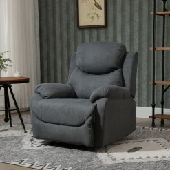 Sillón Olite Homcom reclinable extra acolchado gris 105,5x97x96 cm