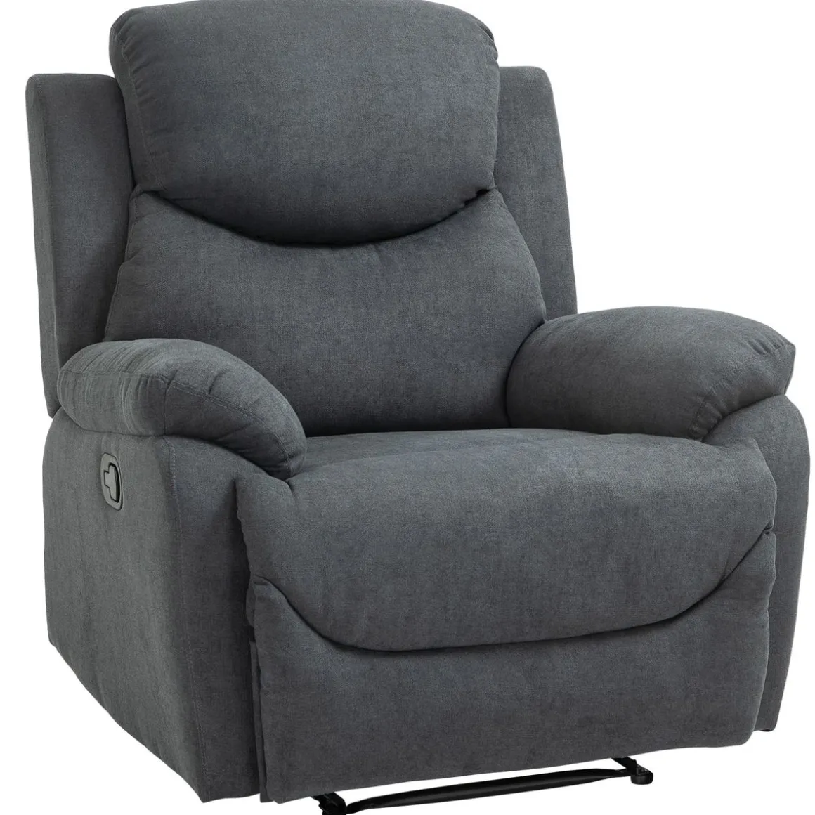 Sillón Olite Homcom reclinable extra acolchado gris 105,5x97x96 cm
