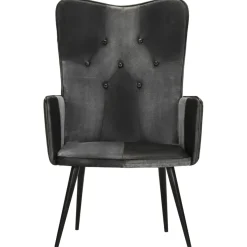 Sillón orejero Remo cuero 97x41x55 cm