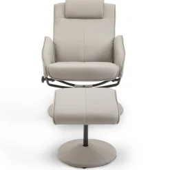 Sillón reclinable Homcom con reposapiés polipiel gris 98x67x78 cm