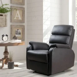 Sillón relax Homcom apertura manual marrón oscuro 99x75x92 cm