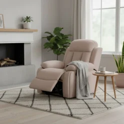 Sillón relax Madrid Deluxe New25 1 plaza diseño reclinable tela Bouclé 101x99x97 cm