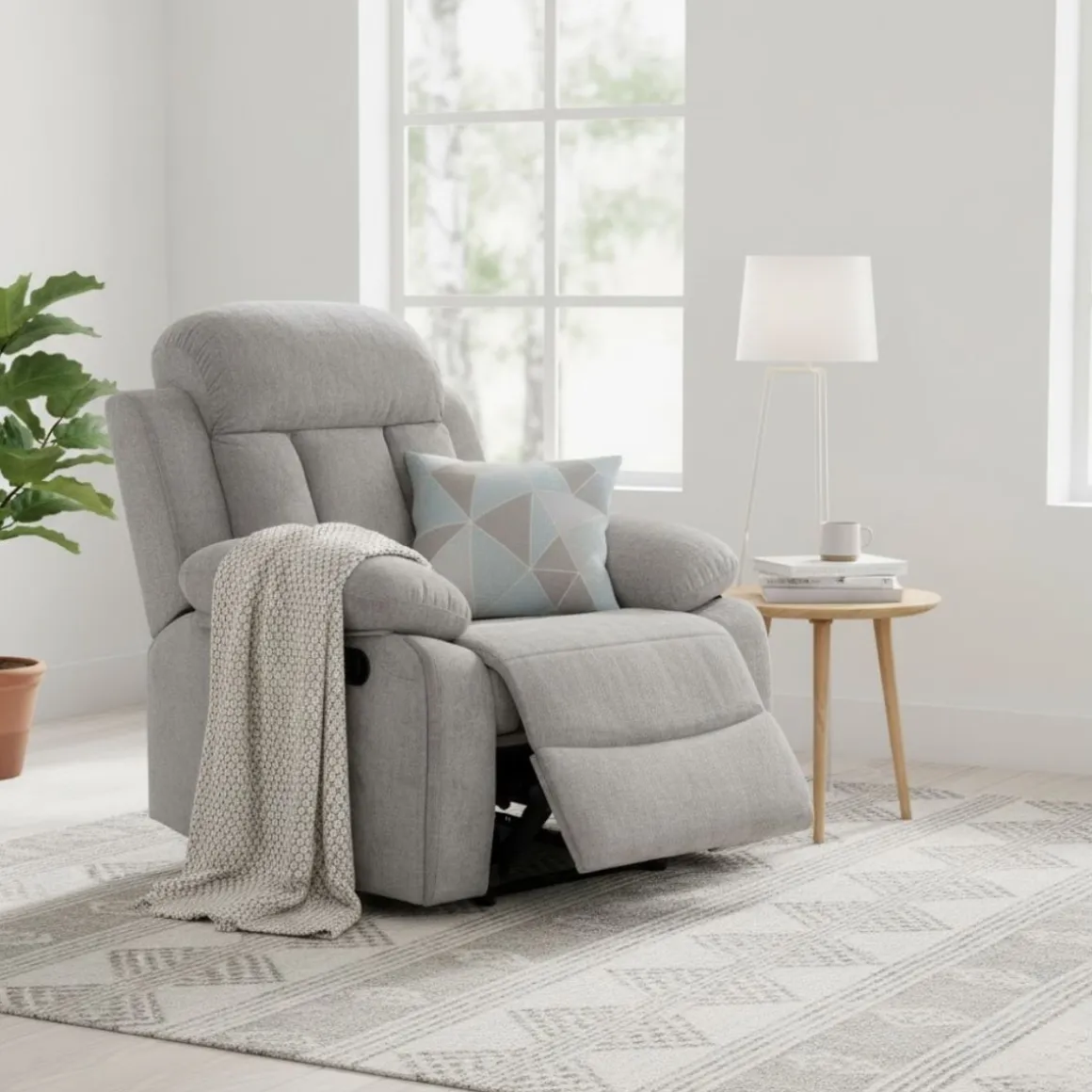 Sillón relax Madrid Deluxe New25 1 plaza diseño reclinable tela Bouclé 101x99x97 cm