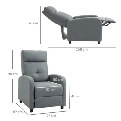 Sillón relax Maverick reclinable gris