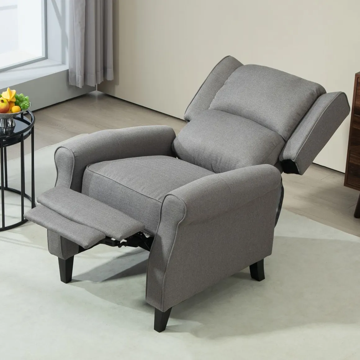 Sillón relax Petite Homcom reclinable gris 102x77x88 cm