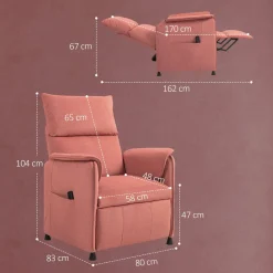 Sillón Rui Homcom reclinable con reposapiés 104x80x83 cm