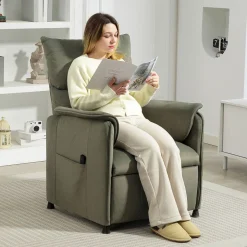 Sillón Rui Homcom reclinable con reposapiés 104x80x83 cm