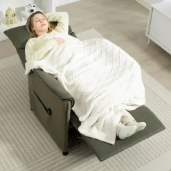 Sillón Rui Homcom reclinable con reposapiés 104x80x83 cm