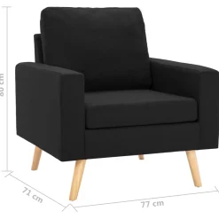 Sillón Travis tapizado tela 80x77x71 cm