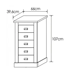Sinfonier Roncal 5 cajones 107x66x39,6 cm