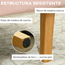 Sofá Ambar Homcom 2 plazas con 2 puertos de carga USB-C 85x110x60 cm