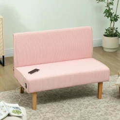 Sofá Ambar Homcom 2 plazas con 2 puertos de carga USB-C 85x110x60 cm