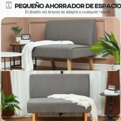 Sofá Ambar Homcom 2 plazas con 2 puertos de carga USB-C 85x110x60 cm