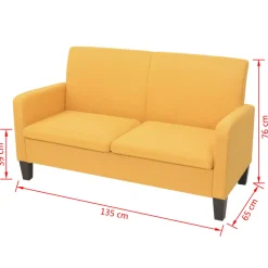 Sofá Anne 2 plazas tela 76x135x65 cm