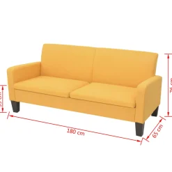 Sofá Anne 3 plazas tela 76x180x65 cm