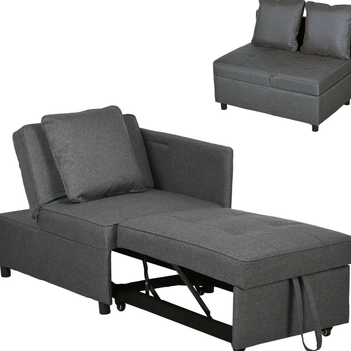 Sofá cama Azuro Homcom 2 plazas reclinable 82x98x71 cm