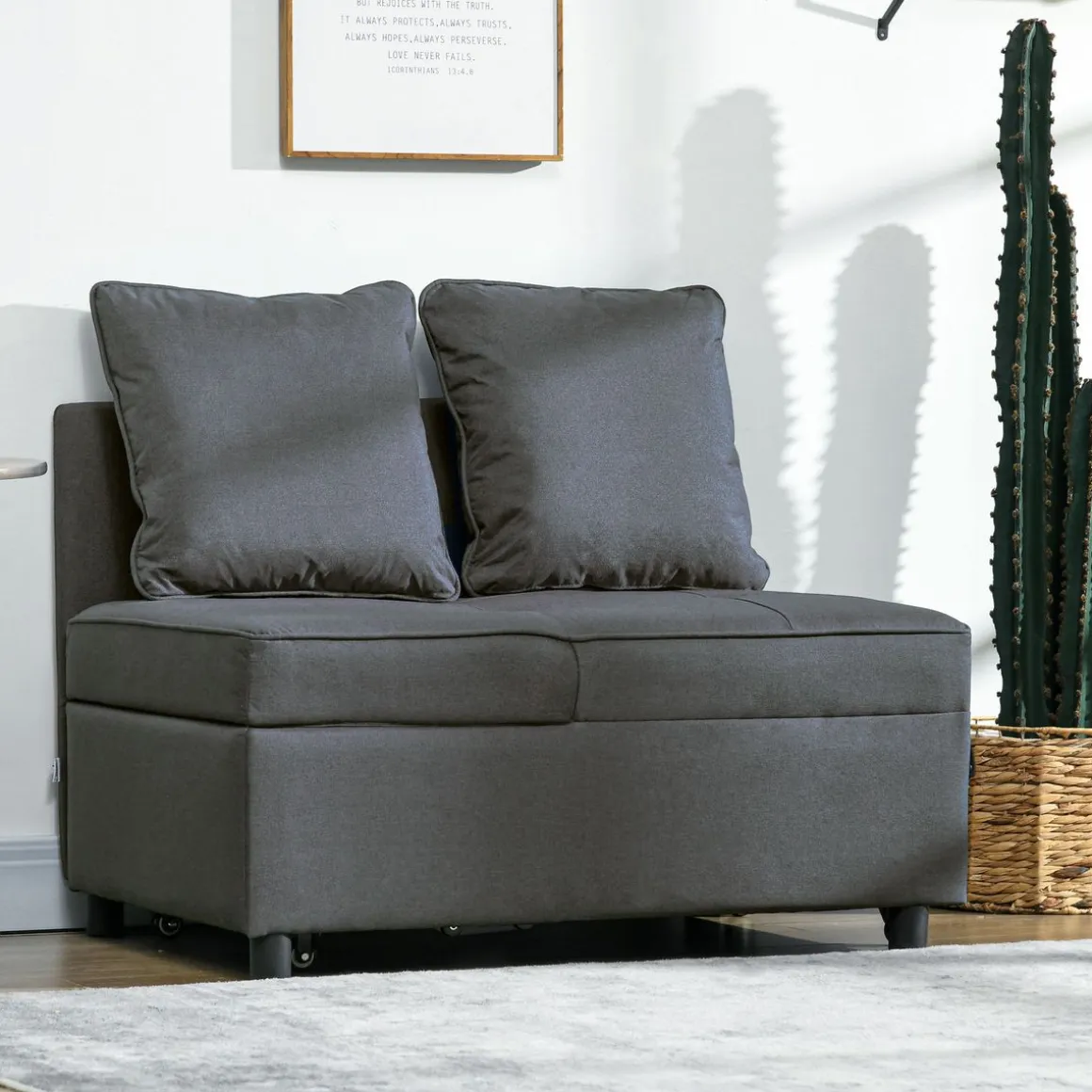 Sofá cama Azuro Homcom 2 plazas reclinable 82x98x71 cm