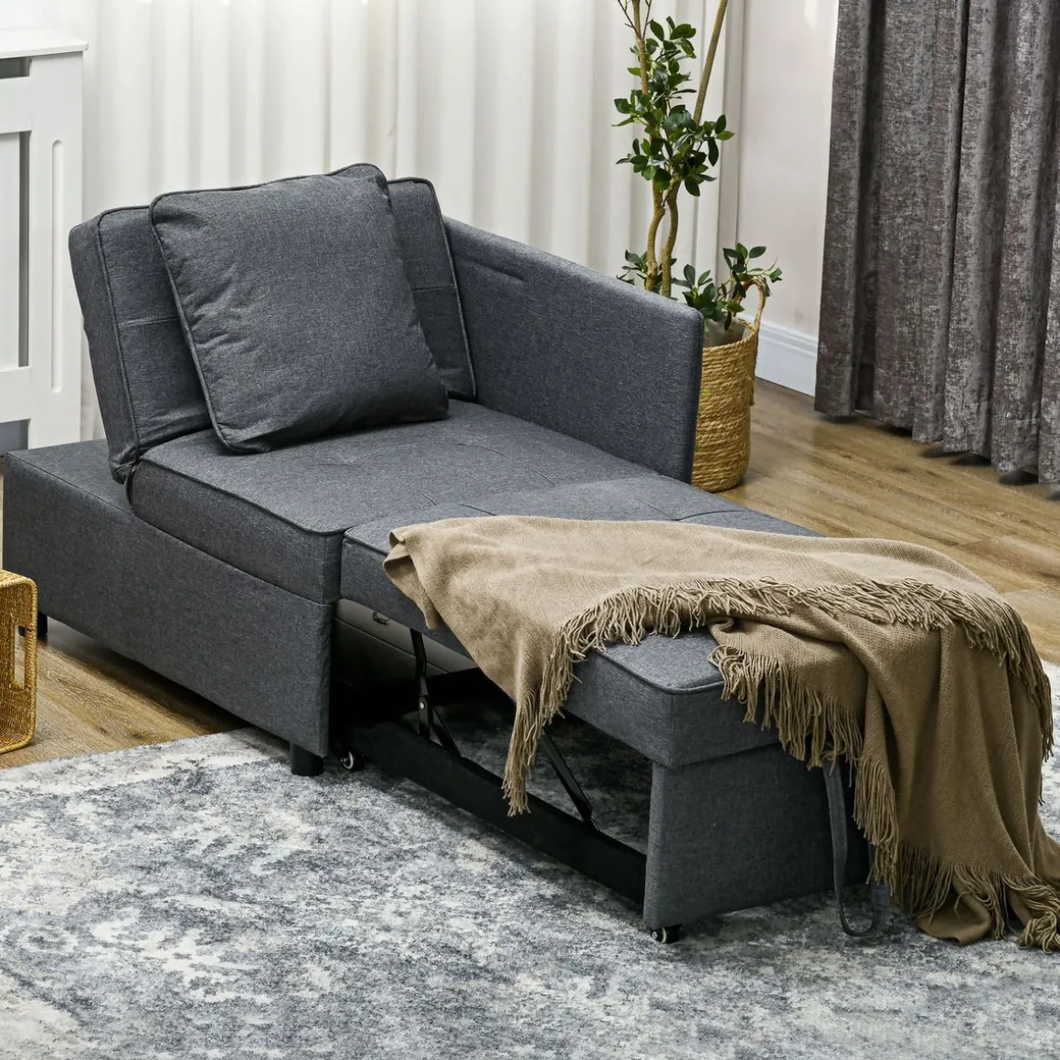 Sofá cama Azuro Homcom 2 plazas reclinable 82x98x71 cm
