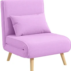 Sofá cama Brave Homcom respaldo ajustable 5 posiciones rosa 85x72x75 cm