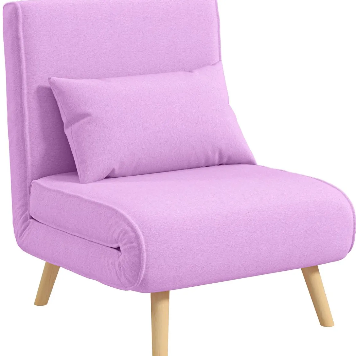 Sofá cama Brave Homcom respaldo ajustable 5 posiciones rosa 85x72x75 cm